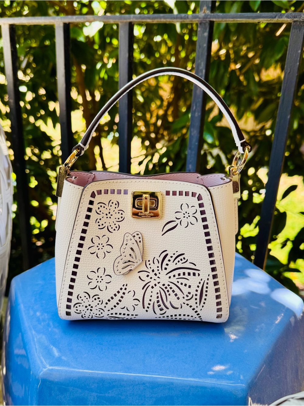 ♠️Kate Spade ♠️ Cream Floral Cutout Mini Women's Bag